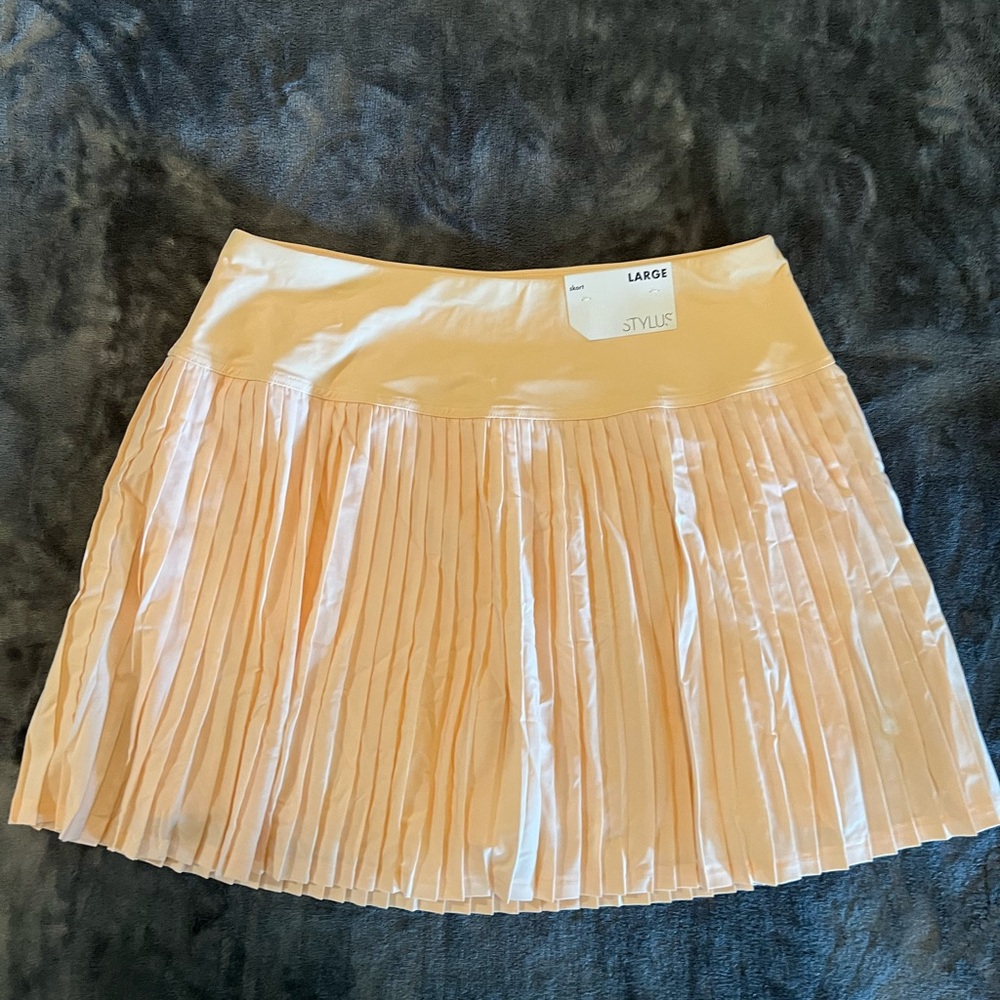 NWT Stylus pleated Skort Casual Tennis Golf Skirt. Peach Size L